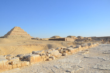 Obraz premium The ruined site of Djoser Pyramid, Cairo.