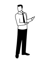 businessman standing on white background