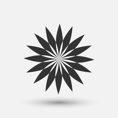 Vector creative icon - floral decorative element, geometric design. Round flower sign