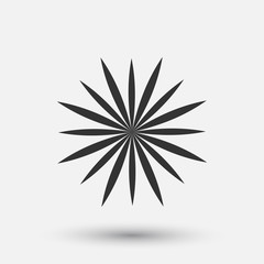 Obraz premium Vector creative icon - floral decorative element, geometric design. Round flower sign
