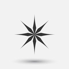 Obraz premium Vector creative icon - snowflake decorative element, geometric design. Round winter sign