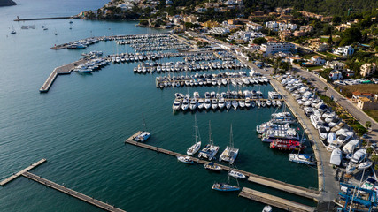 port in Andratx with altitude, Majorca Spain