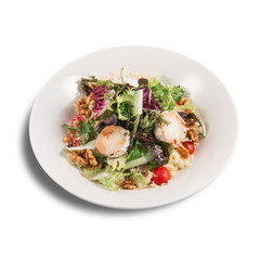 Salad of Mixed Greens with Goat Cheese, cherry tomatoes and walnuts.