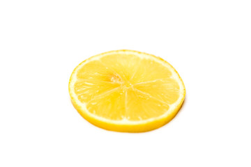 Lemon slice on the white background