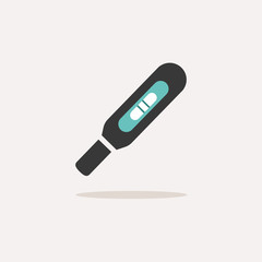 Pregnancy test. Icon with shadow on a beige background. Pharmacy vector illustration
