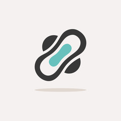 Sanitary pad. Icon with shadow on a beige background. Pharmacy vector illustration © imaagio.stock