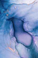 Alcohol ink sea texture. Contemporary art. Abstract art background. Multicolored bright texture. Fragment of artwork. Modern art. Inspired by the sky, as well as steam and smoke. Trendy wallpaper.