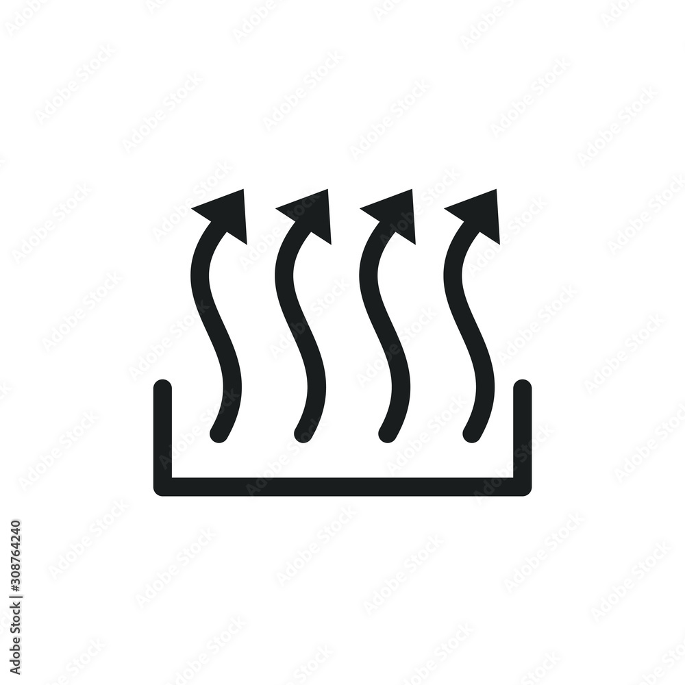Poster heat icon template color editable. heat arrow up concept symbol vector sign isolated on white backgr