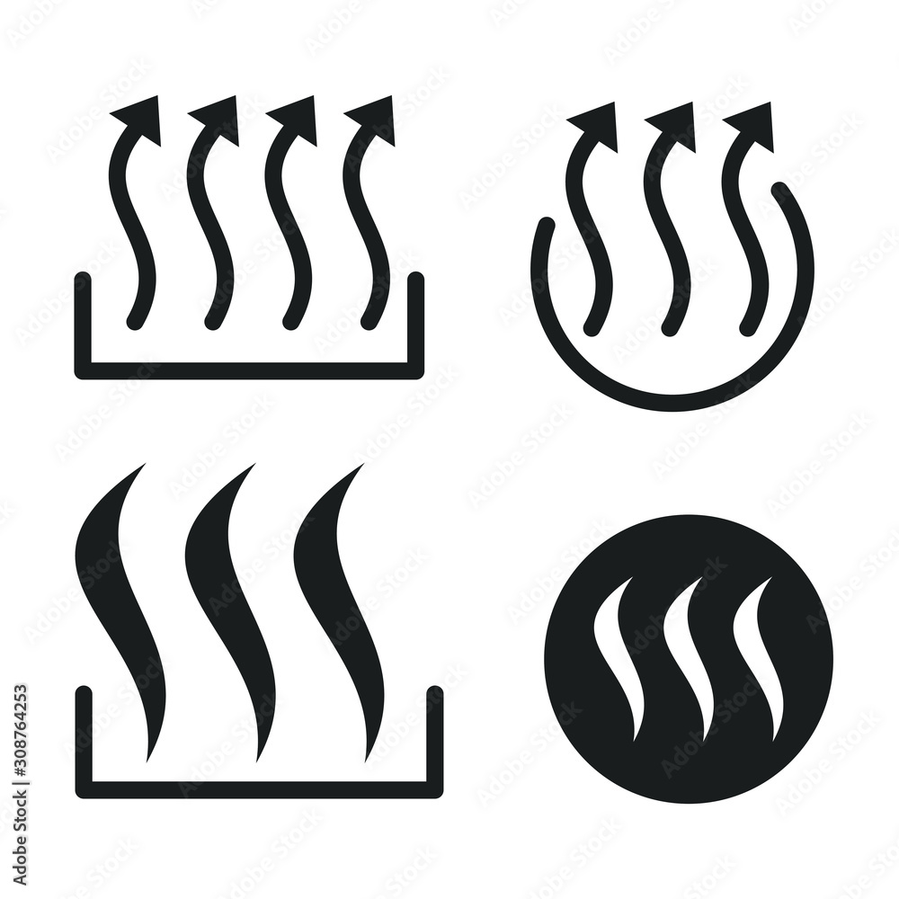 Poster heat icon template color editable. heat arrow up concept symbol vector sign isolated on white backgr