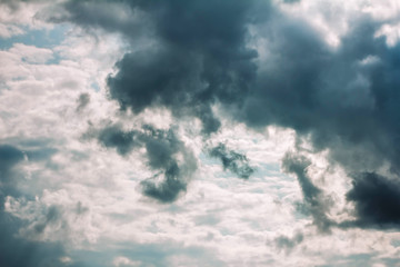 thunder and white clouds in the sky