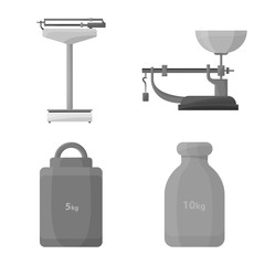Vector design of measurement and weigher icon. Collection of measurement and weight stock symbol for web.