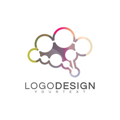 smart brain gradient logo vector design color full