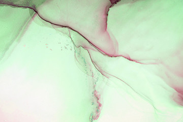 Alcohol ink sea texture. Contemporary art. Abstract art background. Multicolored bright texture. Fragment of artwork. Modern art. Inspired by the sky, as well as steam and smoke. Trendy wallpaper.