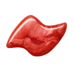Blot of red nail polish isolated on white. Photo