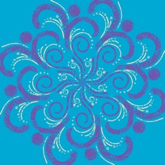 chalk illustration beige  pattern on blue  background