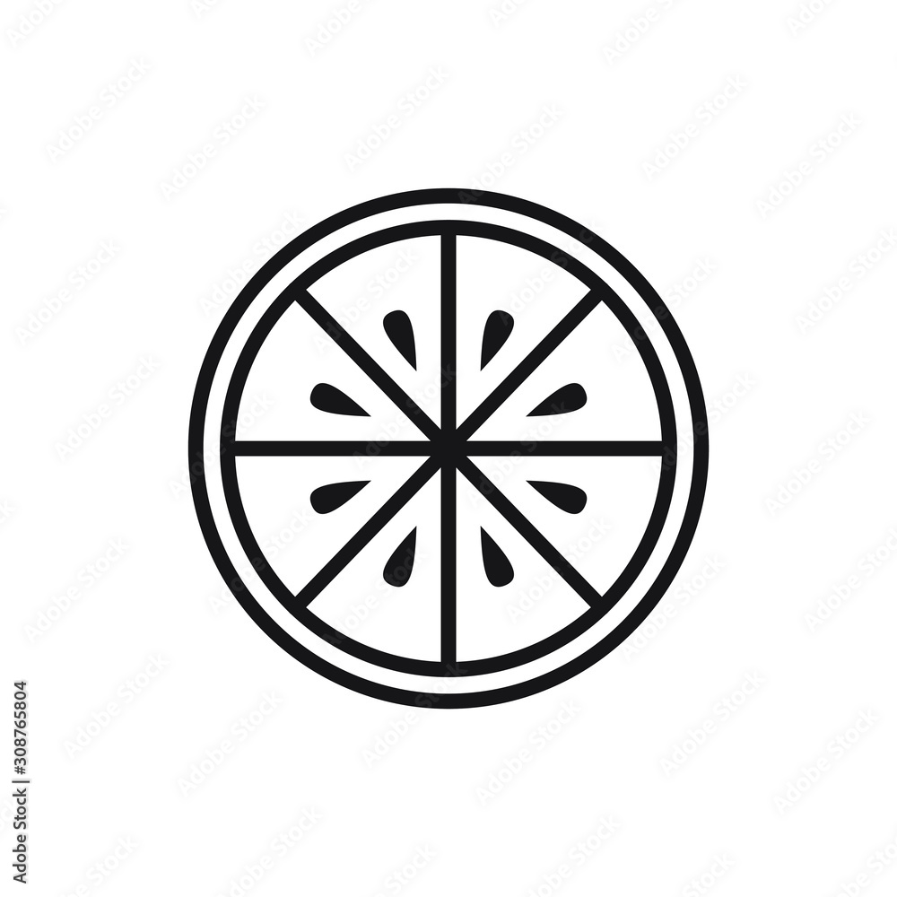 Poster Fresh lemon fruits icon template color editable. lemon fruits symbol vector sign isolated on white background. Simple logo vector illustration for graphic and web design.