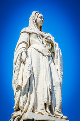 The statue of Margaret of Austria, Duchess of Savoy in the Grote Markt (Main Square) of Mechelen, Belgium