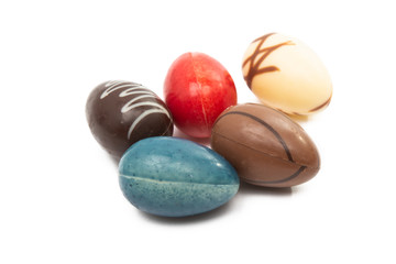 chocolate eggs isolated