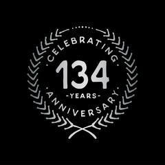 134 years design template. 134th vector and illustration.