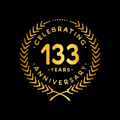 133 years design template. 133rd vector and illustration.