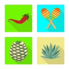 Vector illustration of vacation and tropical symbol. Set of vacation and travel stock vector illustration.