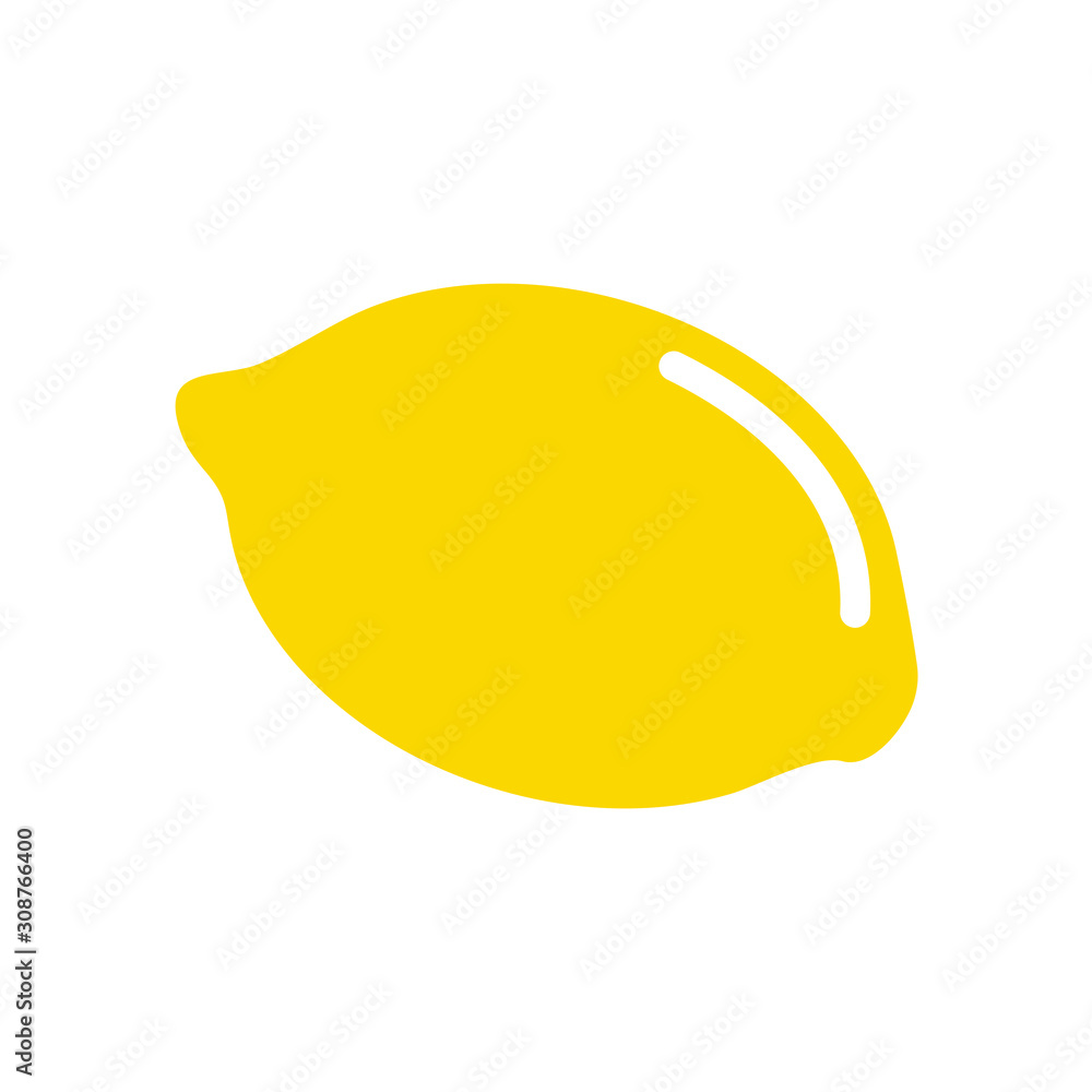 Poster Fresh lemon fruits icon template color editable. lemon fruits symbol vector sign isolated on white background. Simple logo vector illustration for graphic and web design.