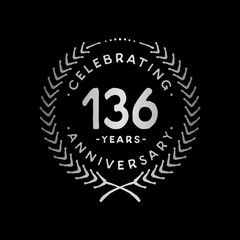 Fototapeta premium 136 years design template. 136th vector and illustration.