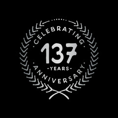 Fototapeta premium 137 years design template. 137th vector and illustration.