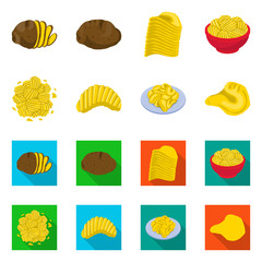 Vector design of farm and fast sign. Set of farm and ingredient vector icon for stock.