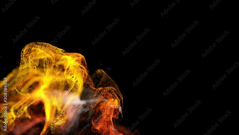 Aufkleber abstract animation background of luminous red yellow particles, beautiful effect of glow particles i
