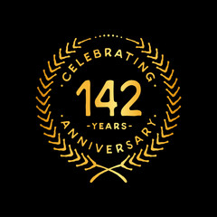 142 years design template. 142nd vector and illustration.