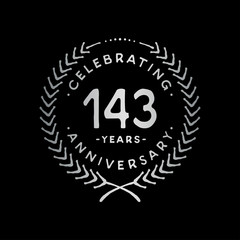 143 years design template. 143rd vector and illustration.