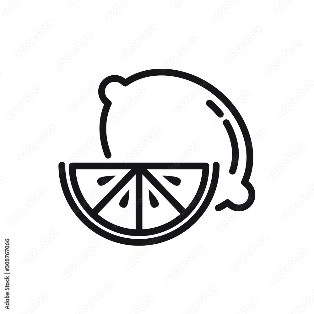 Aufkleber Fresh lemon fruits icon template color editable. lemon fruits symbol vector sign isolated on white background. Simple logo vector illustration for graphic and web design.