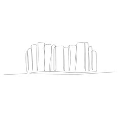 Continuous one line abstract bookshelf. Vector illustration.