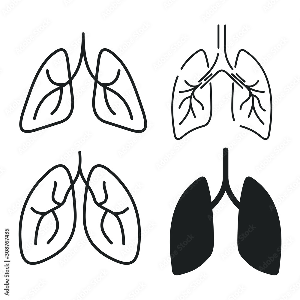 Poster lungs icon template color editable. lungs symbol vector sign isolated on white background. simple lo