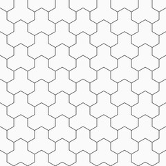 Fototapeta premium Abstract seamless pattern. Geometric tiles with triple weaving elements.