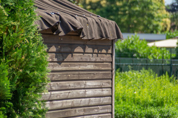 old wooden shed