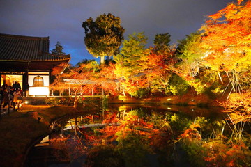 日本の古都　京都の高台寺のライトアップ