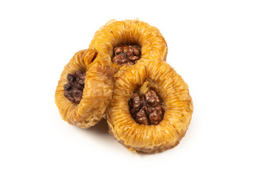 Tasty baklava isolated on white background.