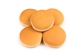 Burger bread isolated on white background.