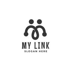 Link Logo icon, two people holding hands that form a connecting line