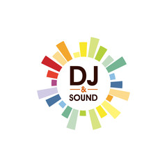 DJ and Sound Logo Illustration, Wave Lights Color