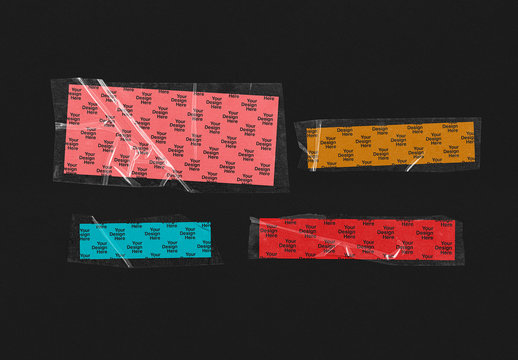 Transparent Strip Adhesive Duct Tape Mockup