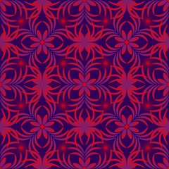 Seamless endless repeating ornament of red, orange, yellow and brown shades