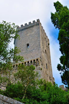towers of the balio Erice Sicily Italy