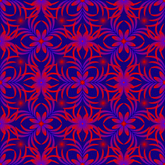 Seamless endless repeating multicolored bright ornament of different colors