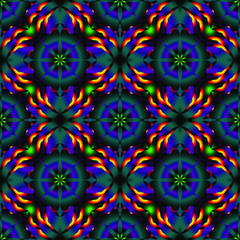 Seamless endless repeating multicolored bright ornament of different colors