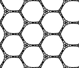 Black and white tropical seamless pattern. Hand dr