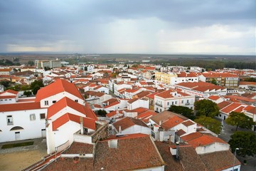 Beja city in Portugal seen from above 