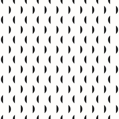 Vector minimalist geometric seamless pattern with small wavy shapes, curved lines. Simple abstract monochrome minimal texture. Subtle black and white background. Modern repeat design for decor, print
